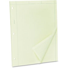 TOPS Engineering Computation Pad 100 Sheets - Both Side Ruling Surface - Ruled Margin - 15 lb Basis Weight - Letter - 8 1/2" x 11" Sheet Size - Green Tint Paper - Hole-punched - 1 Pad
