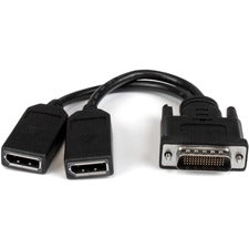 StarTech.com 8in LFH 59 Male to Dual Female DisplayPort DMS 59 Cable 8" DMS-59/DisplayPort Video Cable for Audio/Video Device, Monitor, Graphics Card, Tablet, MacBook Pro, MacBook Air - First End: 1 x 59-pin DMS-59 Video - Male - Second End: 2 x 20-pin Di
