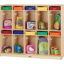 Jonti-Craft 10-Locker Organizer Take Home Center 10 Compartment(s) - 50.50" Height x 60" Width x 15" Depth - Paper Tray Slot, Double Hook, Lockable - 1 Each