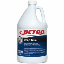 Betco Deep Blue Glass & Surface Cleaner For Glass, Window, Stainless Steel, Plastic, Porcelain, Chrome - 128 fl oz (4 quart) - Pleasant Scent - Recommended For: Dust Remover, Smoke Film Remover, Grease Remover, Grime Remover, Smudge Remover - Non-streakin