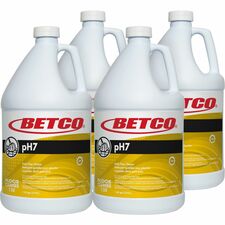Betco pH7 Floor Cleaner For Floor, Tabletop - 128 fl oz (4 quart) - Lemon Scent - Recommended For: Dirt Remover, Grime Remover - Yellow Bottle - 4 / Carton
