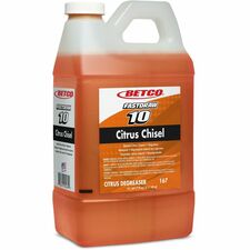 Betco FastDraw 10 Citrus Chisel Cleaner/Degreaser For Multipurpose - 67.6 fl oz (2.1 quart) - Citrus Scent - Recommended For: Grease Remover, Oil Remover - Non-flammable, Deodorize - Orange Bottle - 4 / Carton