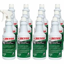 Betco Green Earth RTU Restroom Cleaner For Restroom, Tile, Grout, Countertop, Sink, Toilet, Shower, Tub, Floor, Wall, Porcelain - 32 oz (2 lb) - Mint Scent - Recommended For: Soap Scum Remover, Oil Remover, Mineral Deposit Remover, Soil Remover - Heavy Du