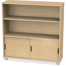 Jonti-Craft TrueModern Bookcase Storage 2 Compartment(s) - 36" Height x 36" Width x 12" Depth - Adjustable Shelf, Durable - Baltic - Anodized Aluminum, Birch - 1 Each
