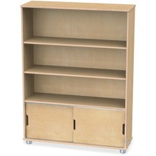 Jonti-Craft TrueModern Bookcase Storage 3 Compartment(s) - 48" Height x 36" Width x 12" Depth - Adjustable Shelf, Durable - Baltic - Anodized Aluminum, Birch - 1 Each