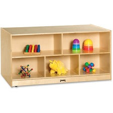 Jonti-Craft Rainbow Accents Toddler Double-sided Storage Shelf 24.50" Height x 48" Width x 28.50" Depth - Durable, Yellowing Resistant, Rounded Corner - UV Acrylic - Baltic - Hard Rubber - 1 Each