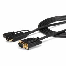 StarTech.com HDMI/VGA Video Cable 6 ft HDMI/VGA Video Cable Adapter for Video Device, Monitor, Projector, Computer, Chromebook, Notebook, Desktop PC, Workstation, MAC, TV - First End: 1 x 19-pin HDMI Digital Audio/Video - Male, 1 x 5-pin Micro USB Type B