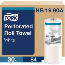 TORK Perforated Towel Rolls 2 Ply - 11" Width x 63 ft Length - 84 Sheets/Roll - 4.40" Roll Diameter - Fiber - 30 / Carton