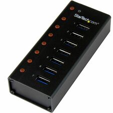 StarTech.com 7 Port USB 3.0 Hub - Desktop or Wall-mountable Metal Enclosure USB - External - 7 USB Port(s) - 7 USB 3.0 Port(s)