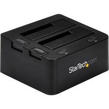 StarTech.com Drive Dock SATA/600 - USB 3.0 Type B Host Interface - UASP Support External - Black Hot Swappable Bays - 2 x HDD Supported - 2 x SSD Supported - 2 x Total Bay - 2 x 2.5"/3.5" Bay - Plastic