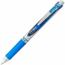 EnerGel EnerGel RTX Liquid Gel Pens 0.7 mm Medium Pen Point - Refillable - Retractable - Blue Ink - Gel-based - Silver Barrel - Metal Tip - 1 Dozen