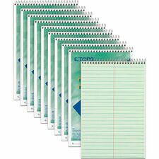 TOPS Steno Books 80 Sheets - Wire Bound - Gregg Ruled Margin - 6" x 9" Sheet Size - Green Tint Paper - Snag Resistant, Acid-free, Heavyweight - 1 Dozen