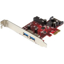 StarTech.com 4-port PCI Express USB 3.0 Card - 2 External, 2 Internal - SATA Power PCI Express x1 - Plug-in Card - 4 USB Port(s) - 1 SATA Port(s) - UASP Support - PC - TAA Compliant