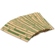 PAP-R Flat Coin Wrappers Total $5.0 in 50 Coins of 10¢ Denomination - Heavy Duty - Paper - Green - 1000 / Box