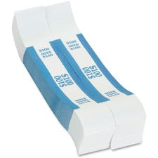 PAP-R Currency Straps 1.25" Width - Total $100 in $1 Denomination - Self-sealing, Self-adhesive, Durable - 20 lb Basis Weight - Kraft - White, Blue - 1000 / Pack