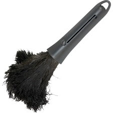 Genuine Joe Retractable Feather Duster Plastic Handle - Brown - 1 Each