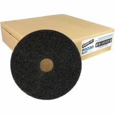 Genuine Joe Black Floor Stripping Pad 20" Diameter x 1" Thickness - Stripping, Floor - 175 rpm to 350 rpm Speed Supported - Resilient, Heavy Duty, Flexible, Dirt Remover, Long Lasting, Abrasive, Rotate - Fiber, Resin - Black - 5 / Carton