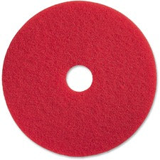 Genuine Joe Red Buffing Floor Pad 13" Diameter x 1" Thickness - Buffing, Scrubbing, Floor - 175 rpm to 350 rpm Speed Supported - Flexible, Resilient, Dirt Remover, Rotate - Fiber - Red - 5 / Carton