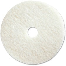 Genuine Joe Polishing Floor Pad 20" Diameter x 1" Thickness - Polishing, Floor - 175 rpm to 350 rpm Speed Supported - Resilient, Flexible, Dirt Remover, Soft, Non-abrasive, Long Lasting - Fiber, Resin - White - 5 / Carton