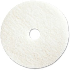 Genuine Joe 20" Super White Floor Pad 20" Diameter x 1" Thickness - Floor - 1000 rpm to 3000 rpm Speed Supported - Resilient, Flexible, Soft, Durable, Long Lasting - Fiber - White - 5 / Carton
