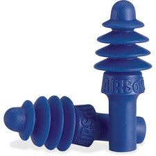 Howard Leight AirSoft Uncorded Earplug Noise Protection - Thermoplastic Elastomer (TPE) - Blue - Uncorded, Comfortable - 100 / Box