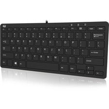 Adesso Mini Keyboard with USB Hubs Cable Connectivity - USB Interface - 78 Key(s) - Internet, Multimedia, Email, Volume Down, Volume Up, Mute, Previous Track, Stop, Next Track, Play/Pause, Windows Key, ... Hot Key(s) - Windows Vista, Windows XP, Windows 1