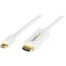 StarTech.com Mini DisplayPort to HDMI converter cable - 3 ft (1m) - 4K - White 3.28 ft DisplayPort/HDMI Video Cable Adapter for Ultrabook, Projector, Desktop Computer - First End: 1 x 20-pin Mini DisplayPort 1.2 Digital Audio/Video - Male - Second End: 1