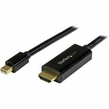 StarTech.com Mini DisplayPort to HDMI converter cable - 6 ft (2m) - 4K 6.56 ft HDMI/Mini DisplayPort Video Cable Adapter for Ultrabook, Projector, Desktop Computer, Mac mini, MacBook, Notebook, Dock - First End: 1 x 20-pin Mini DisplayPort 1.2 Digital Aud