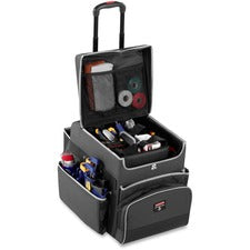 Rubbermaid Commercial Small Executive Quick Cart Telescopic Handle - 30 lb Capacity - Aluminum, Polyester, Teflon, Polypropylene - 16.50" Length x 14.30" Width x 17" Height - Dark Gray - 1 Each