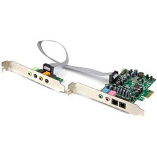 StarTech.com 7.1 Channel Sound Card - PCI Express - 24-bit - 192KHz 7.1 Sound Channels - Internal - C-Media CM8828 - PCI Express x1 - 92 dB - 3 Byte 192 kHz Maximum Playback Sampling Rate - S/PDIF Out - TAA Compliant