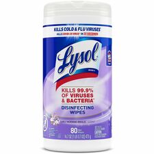 Lysol Early Morning Breeze Disinfecting Wipes For Multipurpose, Multi Surface - Early Morning Breeze Scent - Recommended For: Virus Remover, Bacteria Remover - Disinfectant, Pre-moistened, Anti-bacterial - White - 80/Tub - 1 Each