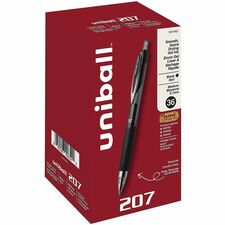 uniball™ 207 Gel Pen 0.7 mm Medium Pen Point - Refillable - Retractable - Black Ink - Pigment-based - 36 / Pack