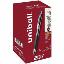 uniball™ 207 Gel Pen 0.7 mm Medium Pen Point - Refillable - Retractable - Blue Ink - Gel-based - 36 / Pack