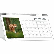 House of Doolittle Wildlife Photo Desk Top Tent Calendars Julian Dates - Monthly - 12 Month - January 2026 to December 2026 - 1 Month Double Page Layout - Wire Bound - Desktop - Paper - 4.5" Height x 8.5" Width - Reference Calendar, Double-sided - 1 Each