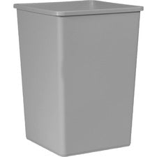 Rubbermaid Commercial Untouchable 35-gallon Container 35 gal Capacity - Square - Crack Resistant, Durable - 27.6" Height x 19.5" Width - Linear Low-Density Polyethylene (LLDPE) - Gray - 1 Each