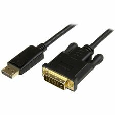 StarTech.com DisplayPort to DVI Converter Cable - DP to DVI Adapter - 3ft - 1920x1200 3 ft DisplayPort/DVI Video Cable Adapter for Video Device, Monitor, Projector, Ultrabook - First End: 1 x 20-pin DisplayPort Digital Audio/Video - Male - Second End: 1 x