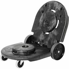 Rubbermaid Commercial Brute Tandem Dolly for 2620, 2632, 2643, 2655, 3526, 3536 Containers 400 lb Capacity - 8" , 3" Caster Size - 45" Length x 20.20" Width x 8" Height - Black - 1 Each