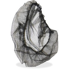 Genuine Joe Black Nylon Hair Net Recommended for: Food Handling, Food Processing - Large - 21" Stretched Diameter - Contaminant Protection - Nylon - Black - Comfortable, Lightweight, Durable, Tear Resistant - 100 / Pack