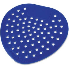 Genuine Joe Bubblegum Scent Urinal Screen Tapered Drain Hole, Splash Resistant, Deodorizer - 12 / Box - Blue