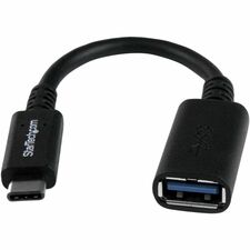 StarTech.com USB-C to USB-A Adapter Cable - M/F - 6in - USB 3.0 - USB-IF Certified 1 x 24 pin USB 3.2 (Gen 1) Type C - Male - 1 x USB 3.0 Type A - Female - Nickel Connector - Black - 1 Each