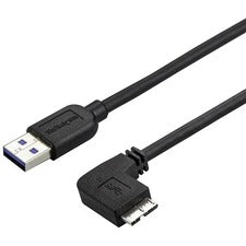 StarTech.com Slim Micro USB 3.0 Cable - Right-Angle Micro-USB - 2m (6ft) 6.56 ft USB/USB Micro-B Data Transfer Cable for Tablet, Portable Hard Drive, Card Reader, Storage Enclosure, Notebook, Desktop Computer - First End: 1 x 9-pin USB 3.0 Type A - Male -