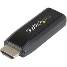 StarTech.com HDMI to VGA Converter with Audio - Compact Adapter - 1920x1200 1 x 19-pin HDMI Digital Audio/Video Male - 1 x 15-pin HD-15 VGA Female, 1 x Mini-phone Stereo Audio Female - 1920 x 1200 Supported - Black - 1 Each