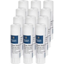 Business Source Glue Stick 0.74 oz - White - 12 / Pack