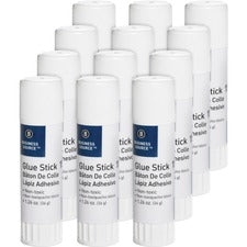 Business Source Glue Stick 1.26 oz - White - 12 / Pack