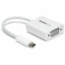 StarTech.com USB-C to VGA adapter - USB Type-C to VGA Video Converter - White 1 x 15-pin HD-15 - Female - 1 x 24-pin USB 3.1 Type C - Male - White - 1 Each