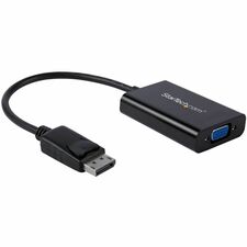 StarTech.com DisplayPort to VGA Adapter with Audio - DP to VGA Converter - 1920x1200 1 x 20-pin DisplayPort 1.2 Digital Audio/Video - Male - 1 x 15-pin HD-15 - Female, 1 x Mini-phone Audio - Female, 1 x 5-pin Micro USB Type B - Female - Black - 1 Each