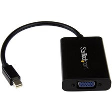 StarTech.com Mini DisplayPort to VGA Adapter with Audio - Mini DP to VGA Converter-1920x1200 1 x 20-pin Mini DisplayPort Digital Audio/Video - Male - 1 x 15-pin HD-15 - Female, 1 x Mini-phone Audio - Female, 1 x 5-pin Micro USB Type B - Female - Black - 1