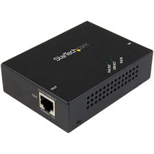 StarTech.com 1-Port Gigabit PoE+ Extender - 802.3at and 802.3af - 100 m (330 ft) 56 V DC Output - 1 x Gigabit Ethernet Input Port(s) - 1 x Gigabit PoE+ Output Port(s) - 24 W - Black