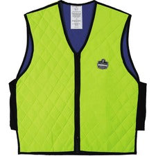 Ergodyne Chill-Its Evaporative Cooling Vest 2-Xtra Large - Polymer, Nylon - Lime - Comfortable, High Visibility, Ventilation, Stretchable, Water Repellent, Lightweight, Durable, Washable, Zipper Closure - 1 Each