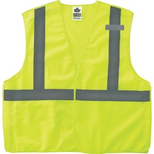 Ergodyne Lime Econo Breakaway Vest Small/Medium - Lime - Reflective, Machine Washable, Lightweight, Hook & Loop Closure, Pocket - 1 Each